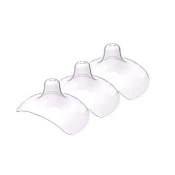 purifyou Nipple Shields for Nursing Breastfeeding Newborn, 24mm / 20mm / 18mm / 16mm, Set of 3 Silic...