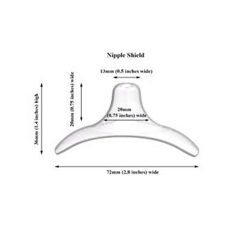 purifyou Nipple Shields for Nursing Breastfeeding Newborn, 24mm / 20mm / 18mm / 16mm, Set of 3 Silicone Nipple Shield with Free Case Latch Assist Nipple Guard & Breastfeeding Shield (20mm)