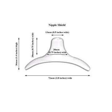 purifyou Nipple Shields for Nursing Breastfeeding Newborn, 24mm / 20mm / 18mm / 16mm, Set of 3 Silicone Nipple Shield with Free Case Latch Assist Nipple Guard & Breastfeeding Shield (20mm)