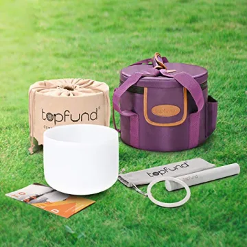 TOPFUND 432Hz C# Crystal Singing Bowl with Case