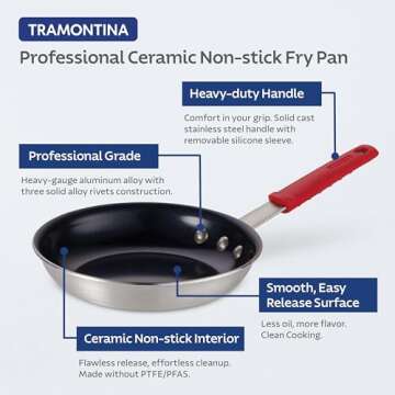 Tramontina 8-Inch Ceramic Non-Stick Frying Pan for Easy Cooking