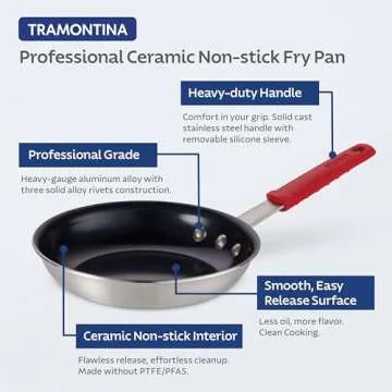 Tramontina 8-Inch Ceramic Non-Stick Frying Pan for Easy Cooking