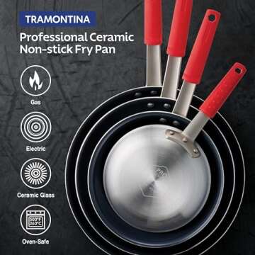Tramontina 8-Inch Ceramic Non-Stick Frying Pan for Easy Cooking
