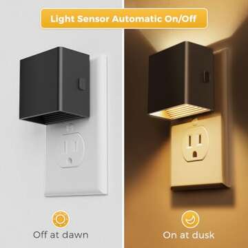 L LOHAS LED Night Light,Night Lights Plug into Wall,[2-Pack] Dimmable Night Light with Light Sensor,3000K Warm White,Modern Home Decor for Bathroom Hallway Kitchen