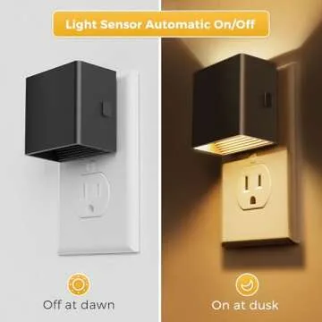 L LOHAS LED Night Light,Night Lights Plug into Wall,[2-Pack] Dimmable Night Light with Light Sensor,3000K Warm White,Modern Home Decor for Bathroom Hallway Kitchen