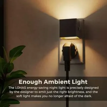 L LOHAS LED Night Light,Night Lights Plug into Wall,[2-Pack] Dimmable Night Light with Light Sensor,3000K Warm White,Modern Home Decor for Bathroom Hallway Kitchen