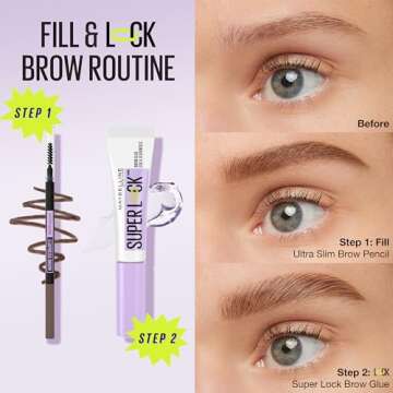 Maybelline Express Brow Ultra Slim Eyebrow Makeup, Brow Pencil with Precision Tip and Spoolie for Defined Eyebrows, Blonde, 1 Count