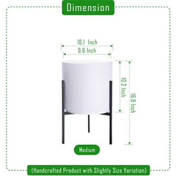 D'vine Dev White Cylinder Planter with Stand - Elegant Design