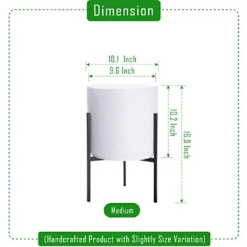 D'vine Dev White Cylinder Planter with Stand - Elegant Design