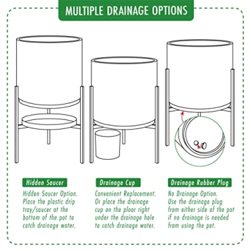 D'vine Dev White Cylinder Planter with Stand - Elegant Design