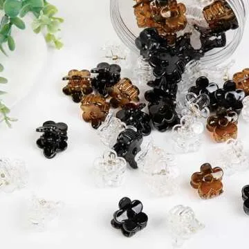 TEBIEKOY 48Pcs Mini Flower Hair Clips for All Ages