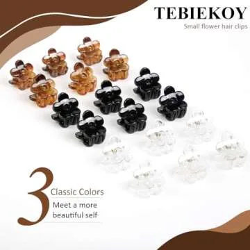 TEBIEKOY 48Pcs Mini Flower Hair Clips for All Ages