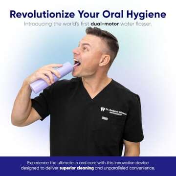 SOMETHING NICE AquaClean Duo Water Flosser - Portable, Waterproof, Include Nozzle, Magnetic Charger ...