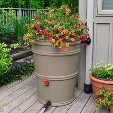 Earth Minded Rain Station 45 Gal - Terra Cotta Rain Barrel Kit with 10 Year UV Protection
