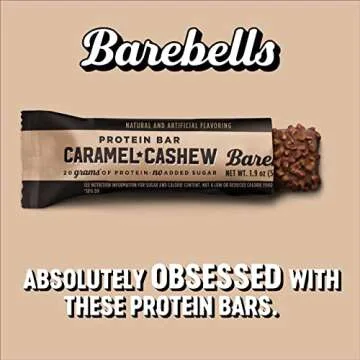 Barebells Protein Bars Caramel Cashew - 12 Count, Pack of 2 - Protein Snacks with 20g of High Protei...