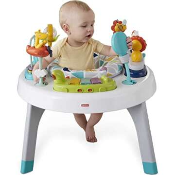 Fisher-Price Baby to Toddler Toy 2-In-1 Sit-To-Stand Activity Center with Music Lights and Spiral Ra...