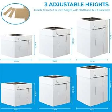 Adjustable Tall Cake Boxes 10Pk Perfect for Events