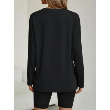 AUTOMET Women’s Oversized Long Sleeve Fall Shirt Stylish Comfort