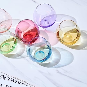Colorful Stemless Wine Glass Set for Elegant Entertaining