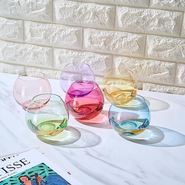 Colorful Stemless Wine Glass Set for Elegant Entertaining