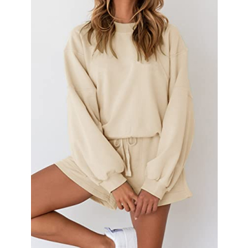 MEROKEETY Women's Fall Batwing Lounge Set Cozy Stylish