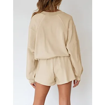 MEROKEETY Women's Fall Batwing Lounge Set Cozy Stylish