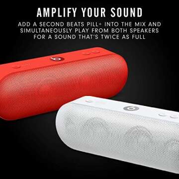 Beats Pill Plus Portable Wireless Speaker - Stereo Bluetooth, 12 Hours of Listening Time, Microphone for Phone Calls - (Product) RED