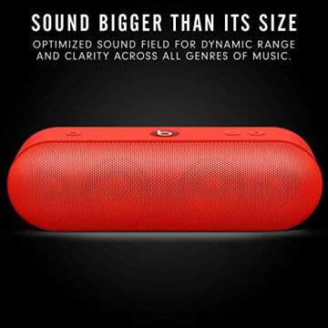 Beats Pill Plus Portable Wireless Speaker - Stereo Bluetooth, 12 Hours of Listening Time, Microphone for Phone Calls - (Product) RED