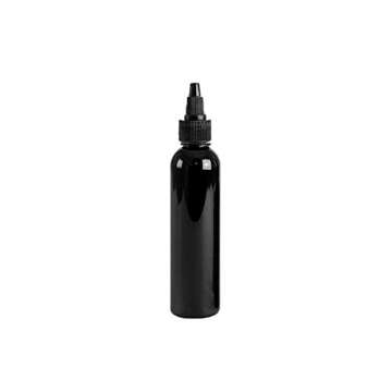 Grand Parfums 8oz Black Plastic Refillable PET Cosmo Bottle (BPA-Free) w/Squeeze Top Screw-On Dispen...