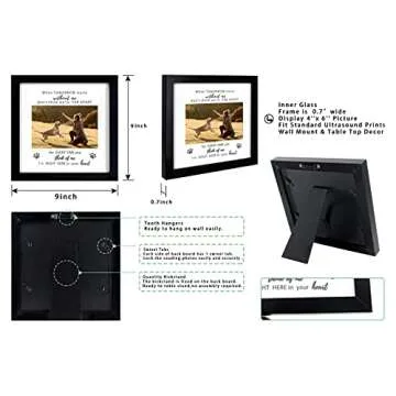 KCRasan Memorial Picture Frame for Pet Loss Gift - Remembrance Frame for Dog or Cat with Sympathy Tribute Keepsake(9x9 frame)