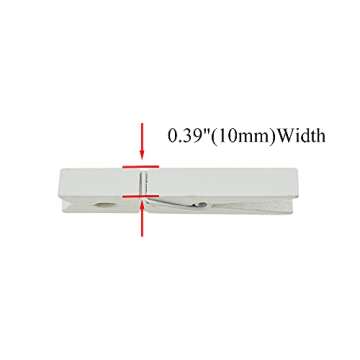 Durable HAHIYO White Wooden Clothespins for Laundry & Crafts
