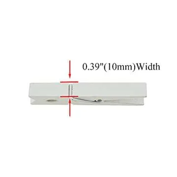 Durable HAHIYO White Wooden Clothespins for Laundry & Crafts