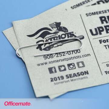 Officemate Giant Paper Clips, 1000 Durable Steel Clips