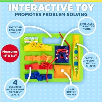Buckle Toys Busy Board - Montessori Learning Toy