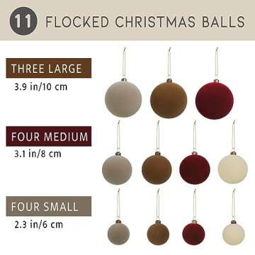 11 Velvet Christmas Ornaments - Elegant & Shatterproof