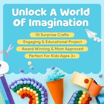 Mumaloo Craft Box for Kids - 10 Creative Arts and Crafts for Kids Ages 4-8, Fun, No Mess Educational...