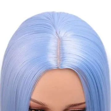 Light Blue Wig Synthetic Bob for Parties and Daily Use