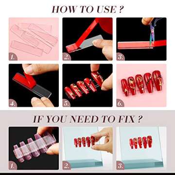 100 Pieces Nail Design Tips Display Stand Holder with 10 M Double Sided Tape Nail Design Practice Holder and Removable Mounting Tape for Home Wall office Decor