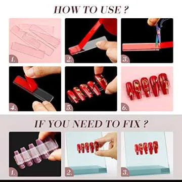 100 Pieces Nail Design Tips Display Stand Holder with 10 M Double Sided Tape Nail Design Practice Holder and Removable Mounting Tape for Home Wall office Decor