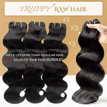 TRIIPPY Raw Human Hair Bundles,Triple Lifespan Than Regular Virgin Hair No.1 Sales Of Raw Hair Bundl...
