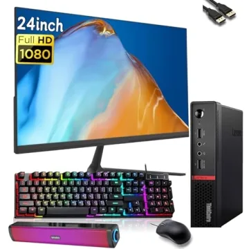 Lenovo ThinkCentre M715q Tiny PC Bundle with Monitor