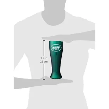 NFL New York Jets 16oz Glass Pilsner with Chrome Finish