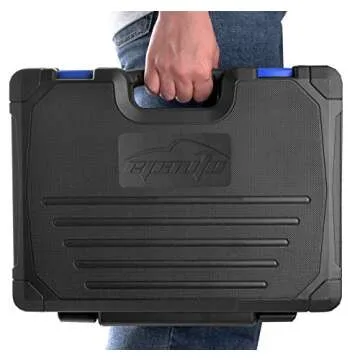 EPAuto 69 Pieces - 1/4" & 3/8" Drive Socket Set with Pear Head Ratchet, Chrome (92-824)