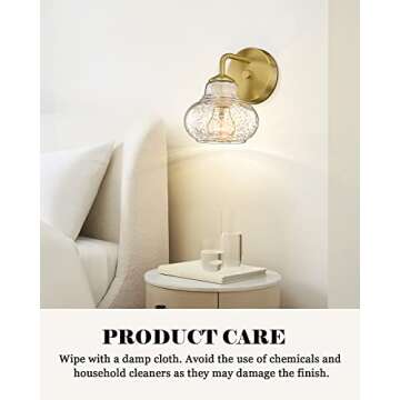 ELYONA Gold Bubble Glass Wall Sconces, Modern Bathroom Vanity Light Fixtures, Industrial Wall Mount ...