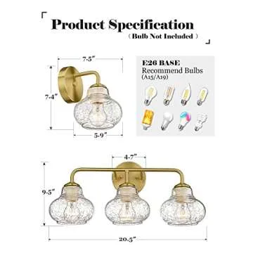 Stylish ELYONA Bubble Glass Wall Sconces for Any Room