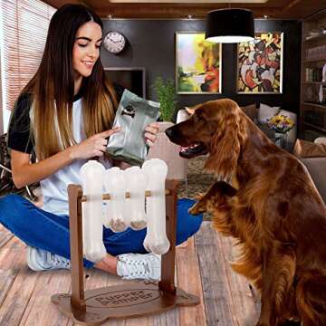 Interactive Dog Food Puzzle Toy - Treat Dispensing Dogs Slow Feeder - Indoor Boredom Stress Relief S...