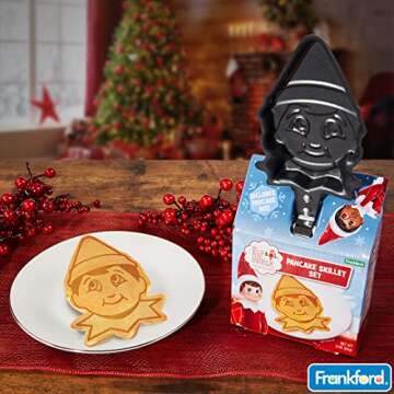 Frankford Elf on the Shelf Pancake Mix Gift Set, Includes Buttermilk Pancake Mix & Molded Skillet
