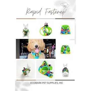 EcoBark Step in Dog Harness - Soft Mesh Dog Vest Harnesses for Puppies and Small Dogs - Reflective and Adjustable No Pull and No Choke Halter Harness - Mesh Comfort Padded Body Harness (Tie Dye, Med)