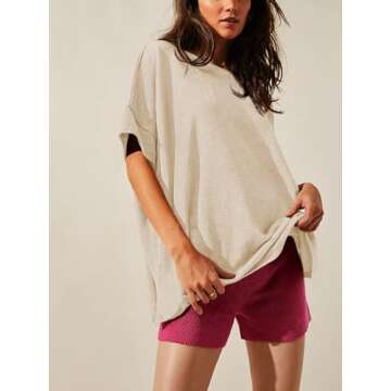 Stylish Tankaneo Women's Oversized T Shirts for Casual Wear