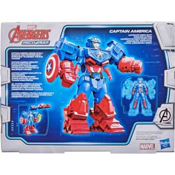 Avengers Marvel Mech Strike 8-inch Super Hero Action Figure Toy Ultimate Mech Suit Captain America, ...